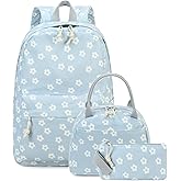 Bluboon School Backpack Set Girls Womens Laptop Bookbag Casual Daypack Fits 15 inch Laptop with Lunch Tote Bag and Pencil Bag