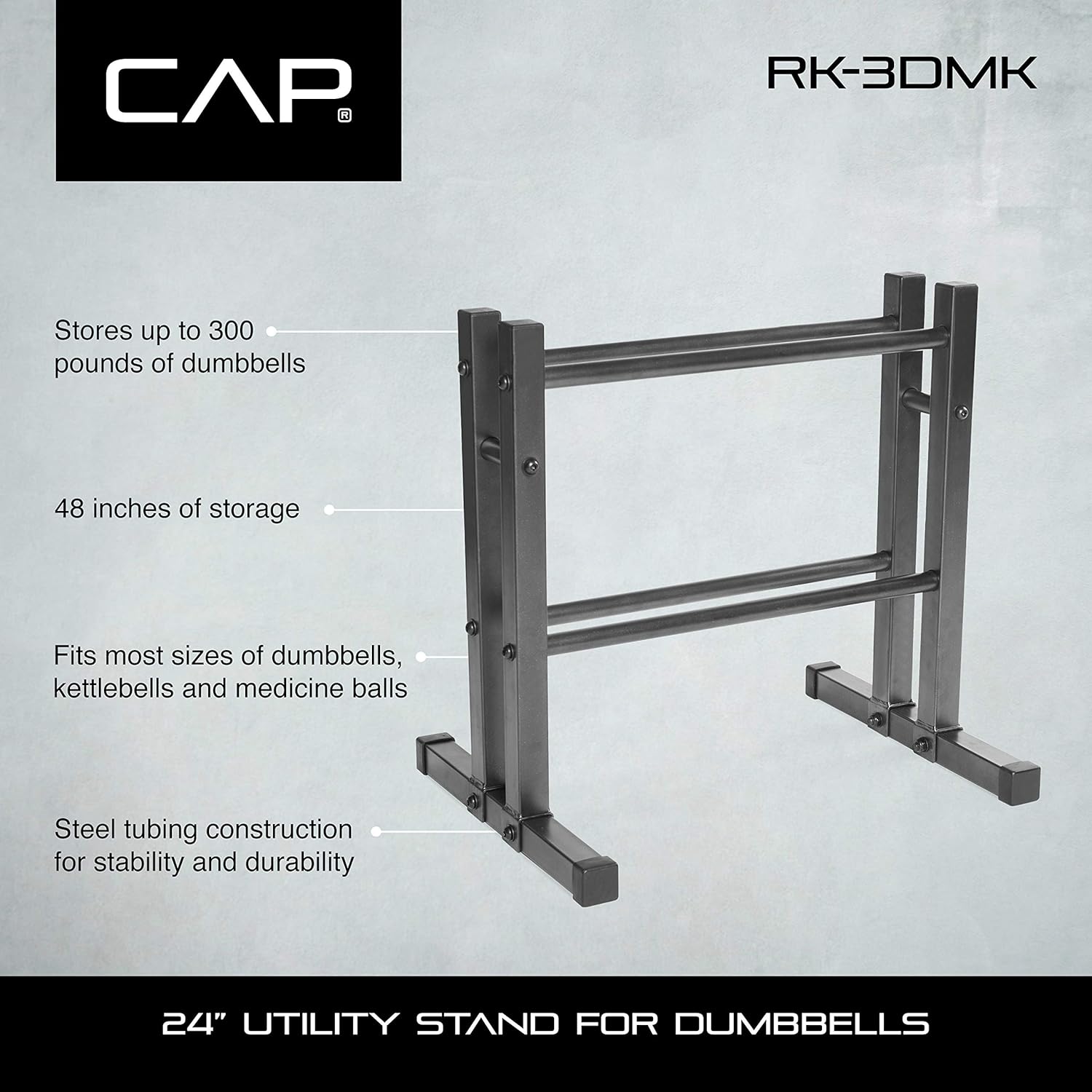 CAP Barbell 24" Utility Rack for Dumbbells, Medicine Balls and Kettlebells : Sports & Outdoors