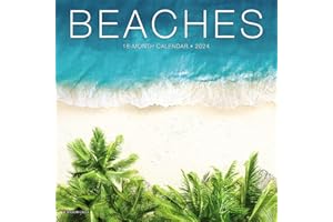 Willow Creek Press Beaches Monthly Mini 2024 Wall Calendar (7" x 7")