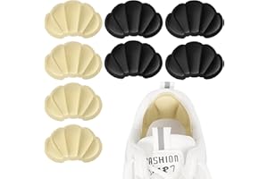 FOOTJKYX Heel Grips Cushions Inserts,Heel Pads for Loose Shoe Too Big Men Women, Improved Shoe Fit and Comfort, Prevent Heel Slipping, Rubbing, Blisters, Foot Pain. (2 Black+2Apricot)