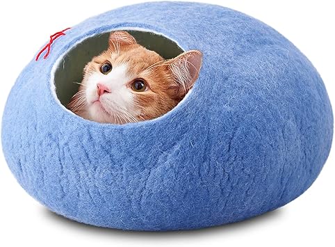 Amazon Oft Kivikis L スカイブルー キビキスキャットハウス メリノウール 羊毛 ベッド 北欧デザイン ハンドメイド Oftオリジナル説明書付き オーエフティー ハウス 通販