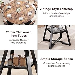 Jocoevol 51'' Round Dining Table for 6,Kitchen