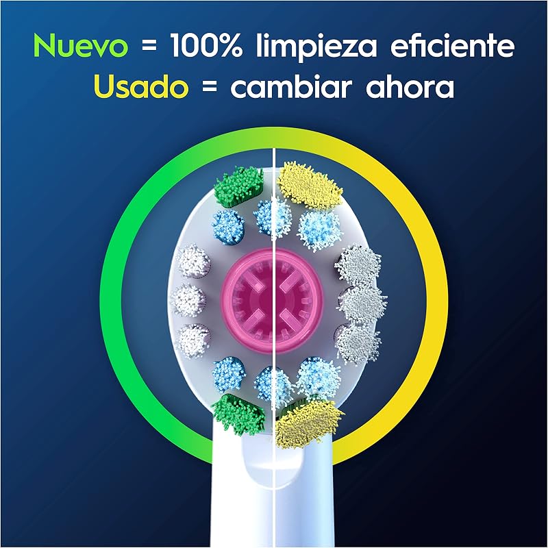 Cabeças 3D Brancas Originais de Substituição, Branco, Pack de 10 - Recargas para escova elétrica Oral B Pro, com copo de polimento para remover manchas superficiais, efeito de branqueamento