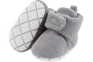 BIBIMOM Baby Booties Fleece Unisex Cozy Soft Warm Non-Slip Shoes First Walkers Newborn to 18 Months Winter Autumn