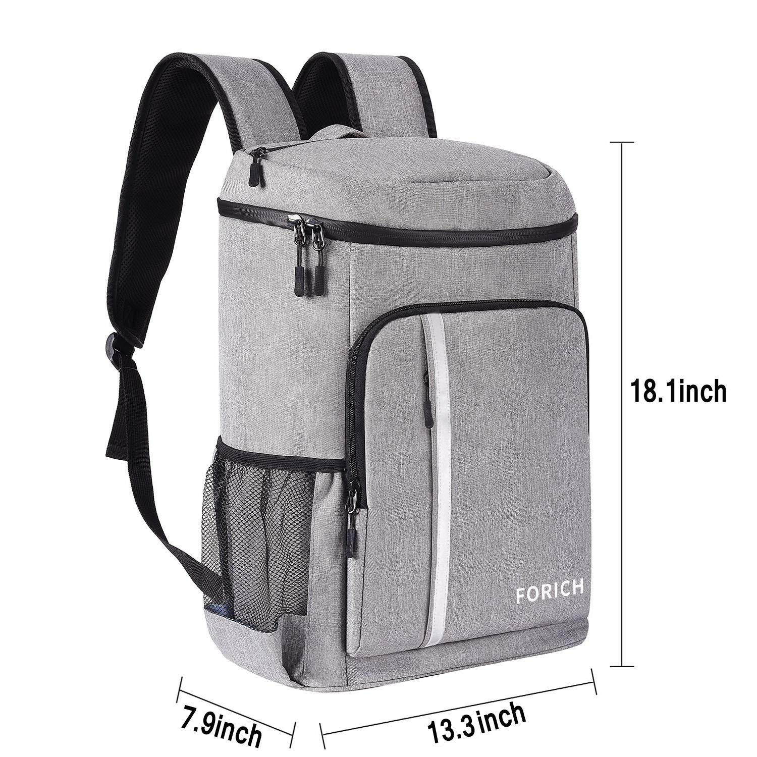 FORICH Backpack Cooler Leakproof Insulated Waterproof Backpack Cooler Bag, Lightweight Soft Beach Cooler Backpack for Men Women to Work Lunch Picnics Camping Hiking, 30 Cans
