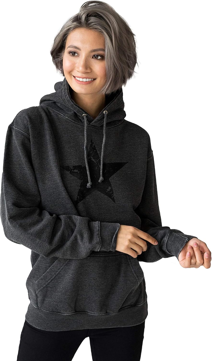 washed hooded top