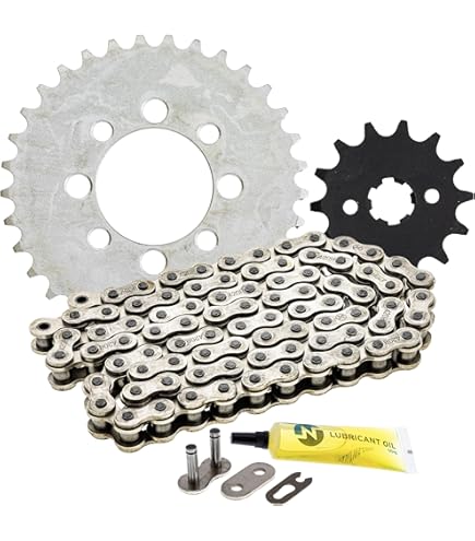 Amazon.com: Max Motosports Drive Chain Gold and Sprocket Kit