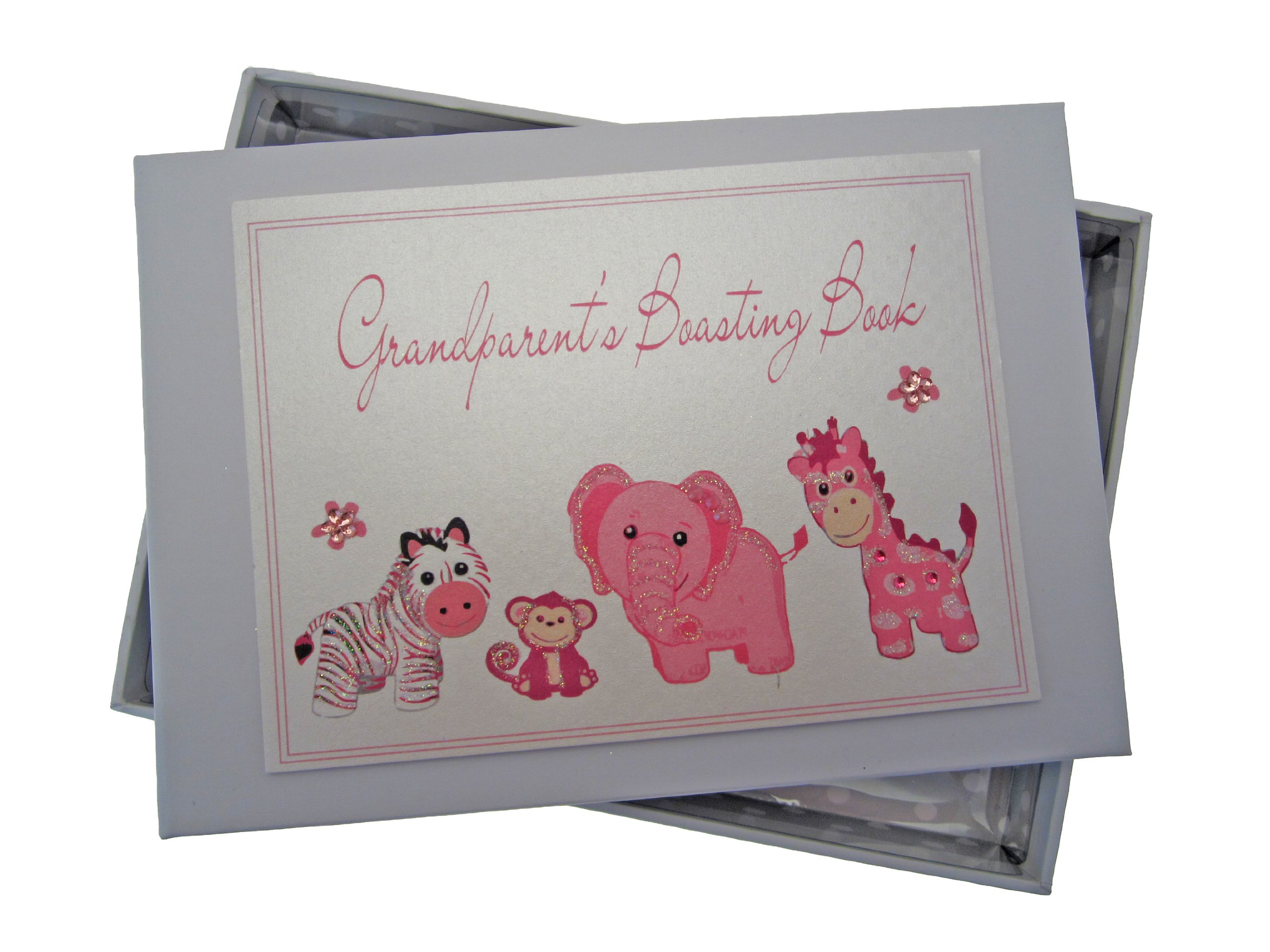 White Cotton Cards Grandparent's Boasting Book Photo Album (Tiny, Pink),12.5x17.5x2.5 cm