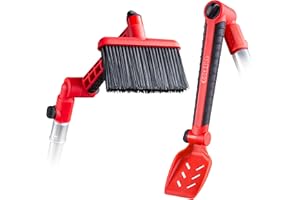 COLBENT Multi-Angle Gutter Cleaning Tools from the Ground - Gutter Cleaner tool attachment for Threaded Poles - Gutter Scoop & Brush for rain gutter cleaning and leaf removal from Gutter Guard