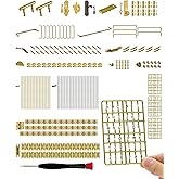 iland 1/12 Scale Dollhouse Accessories, 700+ PCS Miniature Hardware Kit: 20 Kinds Mini Knobs, Hinges, Handles &amp; Locks w/Screws, Miniature Building Supplies for Dollhouse Door Window and Craft Project