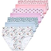 Lucky & Me Gracie Girls Briefs, 100% Organic Cotton Underwear, 7 Pack