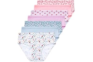 Lucky & Me Girls 100% Organic Cotton Underwear Briefs, Gracie 7 Pack