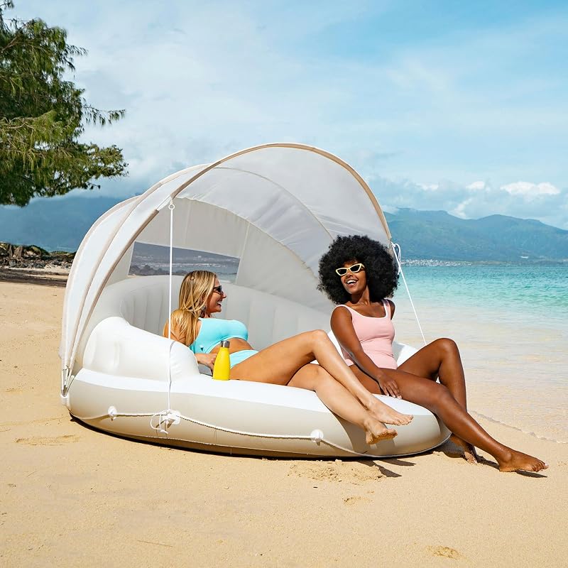 58292EU - Isla Hinchable Canopy Crema - 199x150 cm