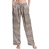 Lavenderi Women's Silky Satin Pajama Pants, Long Sleep Pants with Drawstring