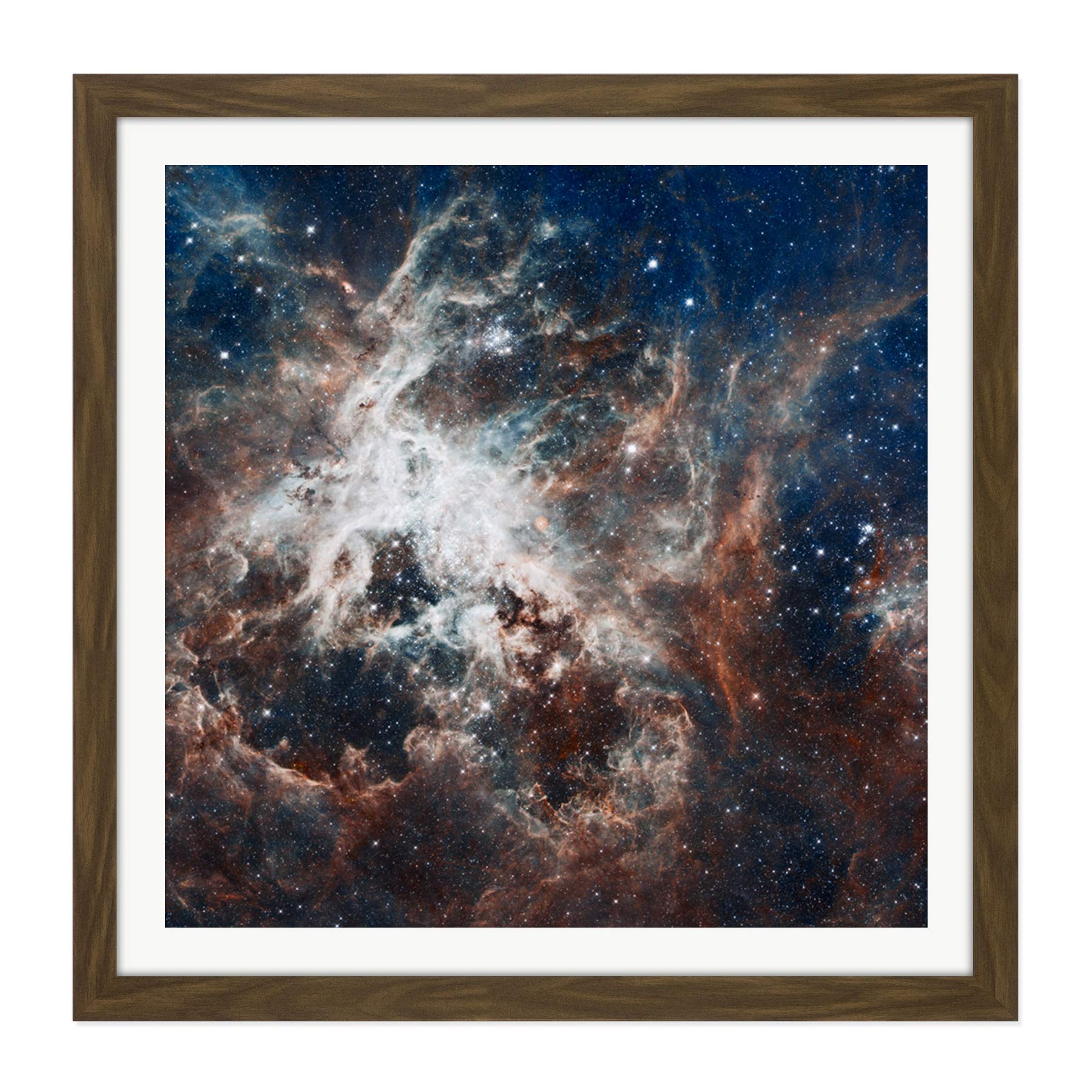 Artery8 Space Nasa Esa Hubble Tarantula Nebula Square Wooden Framed Wall Art Print Picture 16X16 Inch