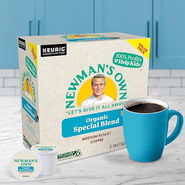NEWMAN’S OWN ORGANICS NEWMAN’S SPECIAL BLEND, KEURIG SINGLE-SERVE K-CUP PODS, MEDIUM ROAST COFFEE, 32 COUNT