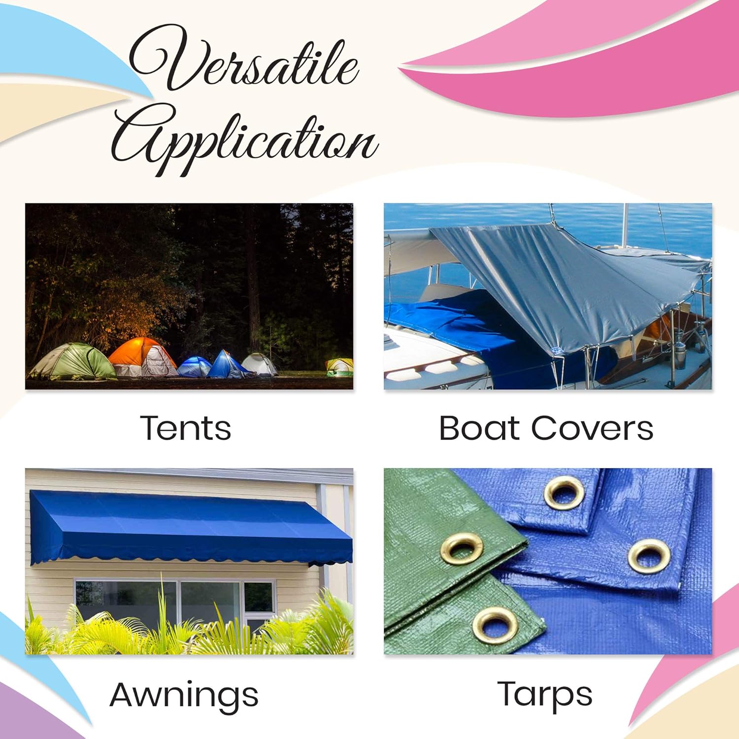 Tarp Clips Heavy Duty Lock Grip in a Variety of Colors - Weatherproof Material & Multi Purpose Tarp Tie Down Clamps are Great for Camping, Tents, Boating, Hunting, Above Ground Pool Cover - - 