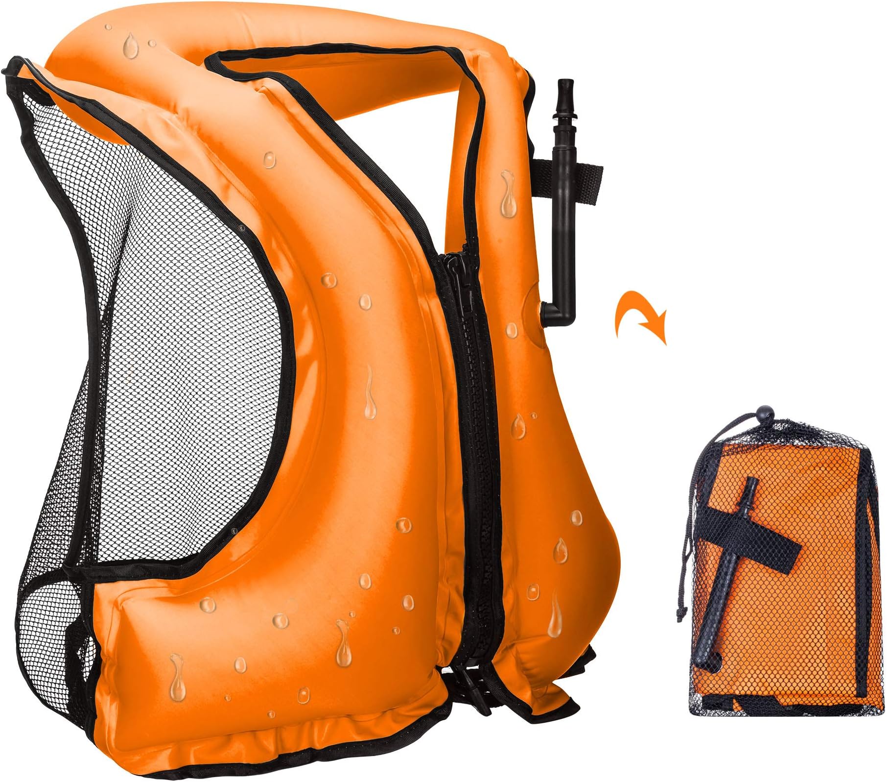 YAPASPT Inflatable Life Jacket Adult Swimming Vest for Snorkeling Suitable for 80-220 lbs