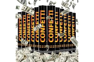 FIEKEICC Money Confetti Cannon 12Pack Biodegradable 100 Dollar Bill Money Confetti 12inch Party Poppers for Celebration Opening Activities Birthday Graduation Business Signing