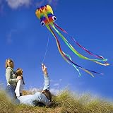 HONBO Huge Rainbow Soft Octopus Kite with 200ft Line Easy to Fly view 3