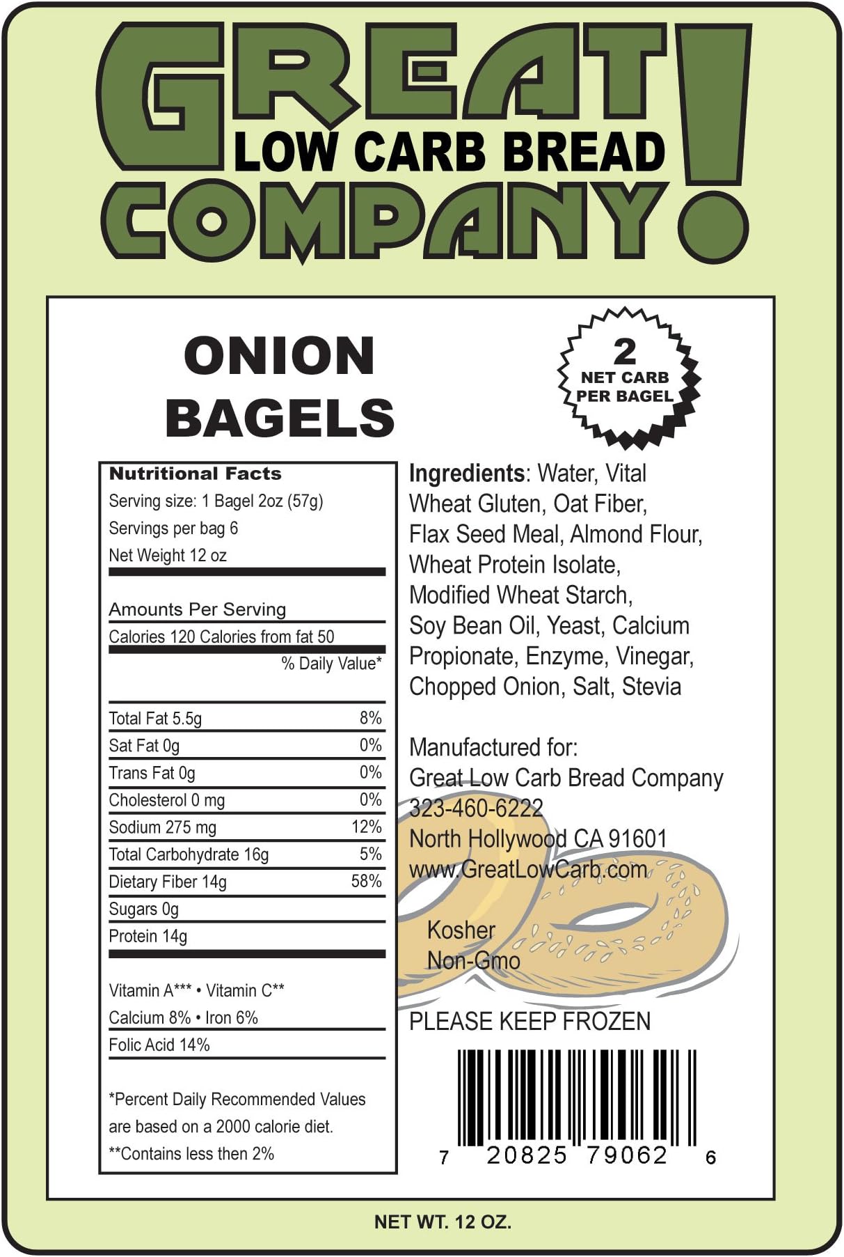 Great Low Carb Bread Co. - Onion Bagels
