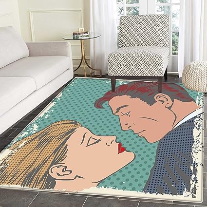 Amazon Com Kiss Floor Mat Pattern Man And Woman About To