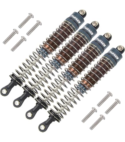 INJORA Amortisseurs Métalliques 80 Mm – Accessoires RC Pour Axial SCX10, TRX4, D90 – Amélioration Choc & Confort 1/10 Crawler