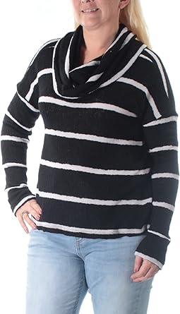 striped cowl neck sweatshirt