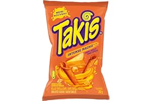 Takis® Intense Nacho Non-Spicy Rolled Tortilla Chips, Crunchy Corn Snack, 260 g (Pack of 1)