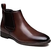 Jousen Chelsea Boots Men Polished Leather Dress Boots Stylish Classic Retro Slip On Boots for Men
