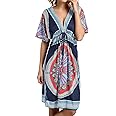 CHERRY CAT Women Cover Ups Swimsuit Casual Loose Beach Dress