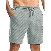 JMIERR Mens Casual Sweat Shorts Drawstring Summer Beach Stretch Quilted Shorts Workout Running