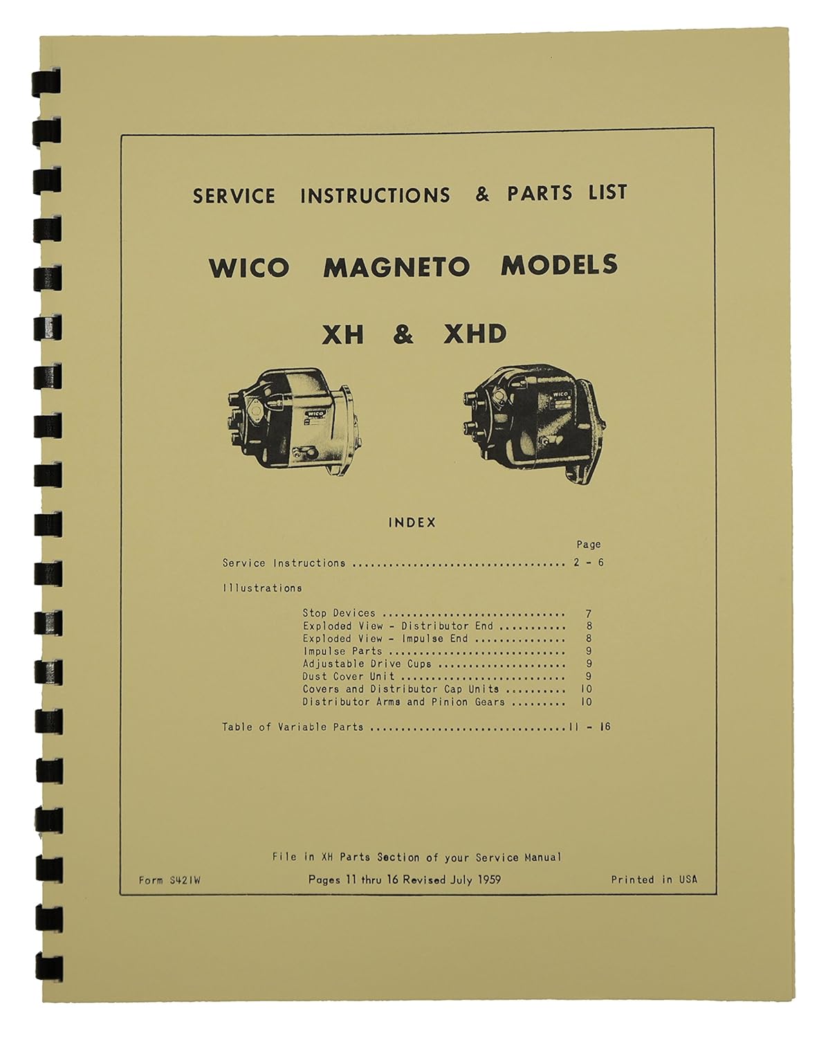 Amazon.com: DJS Tractor Parts / Magneto Service Manual (Instructions & Parts  List) - WICO6: Industrial & Scientific