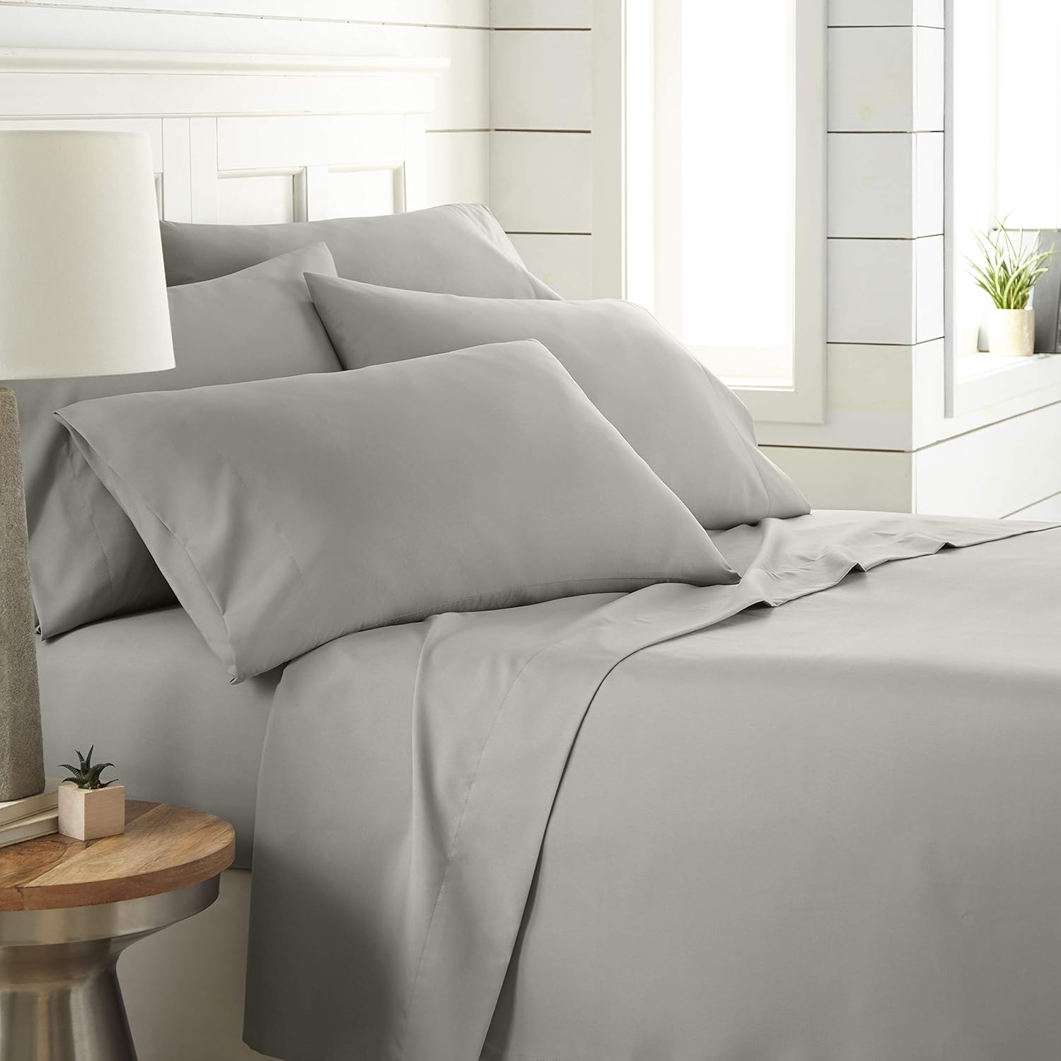 Southshore Fine Linens Extra Deep Pocket Sheet Set, Queen, 6 Piece, Steel Gray: Home & Kitchen