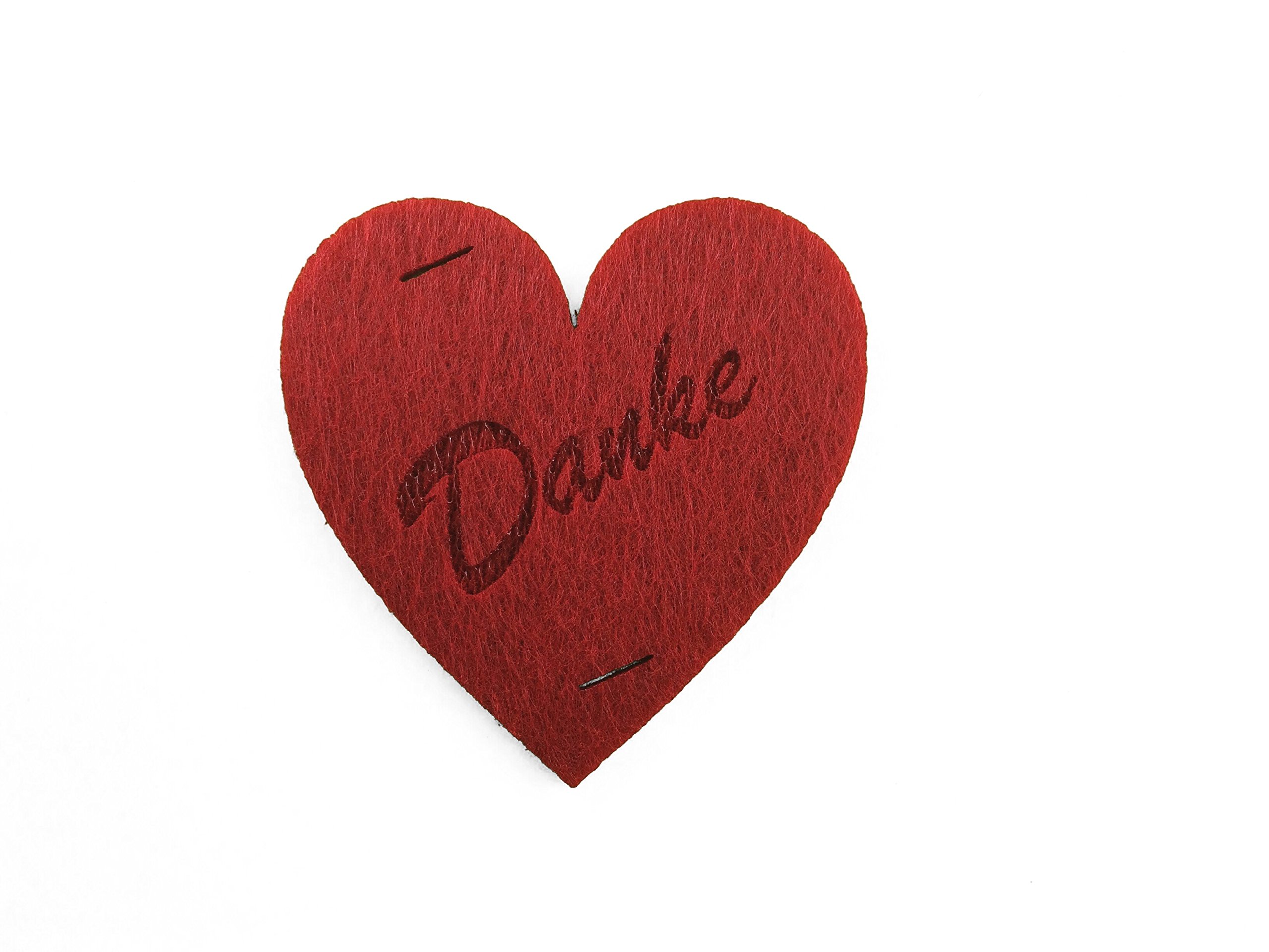 'Petra's Craft News A HEF3960 28 15 x 60 mm with "Thank You Engraved Heart Balanced, Felt Red