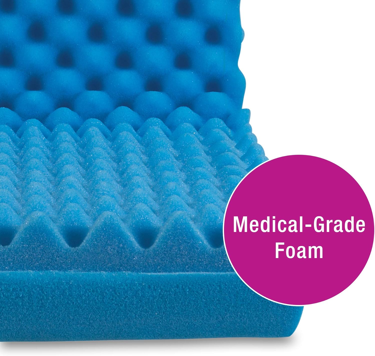 Egg Crate Sculpted Foam Seat Cushion with Full Back, Blue: Health & Personal Care