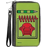 Buckle-Down Womens PU Zip Around Wallet Rectangle Blues Clues Steves Handy Dandy Notebook Stripes Green