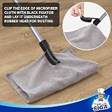 MR.SIGA Rubber Broom 3 in 1 Pet Hair Removal with Squeegee 61in Handle view 5