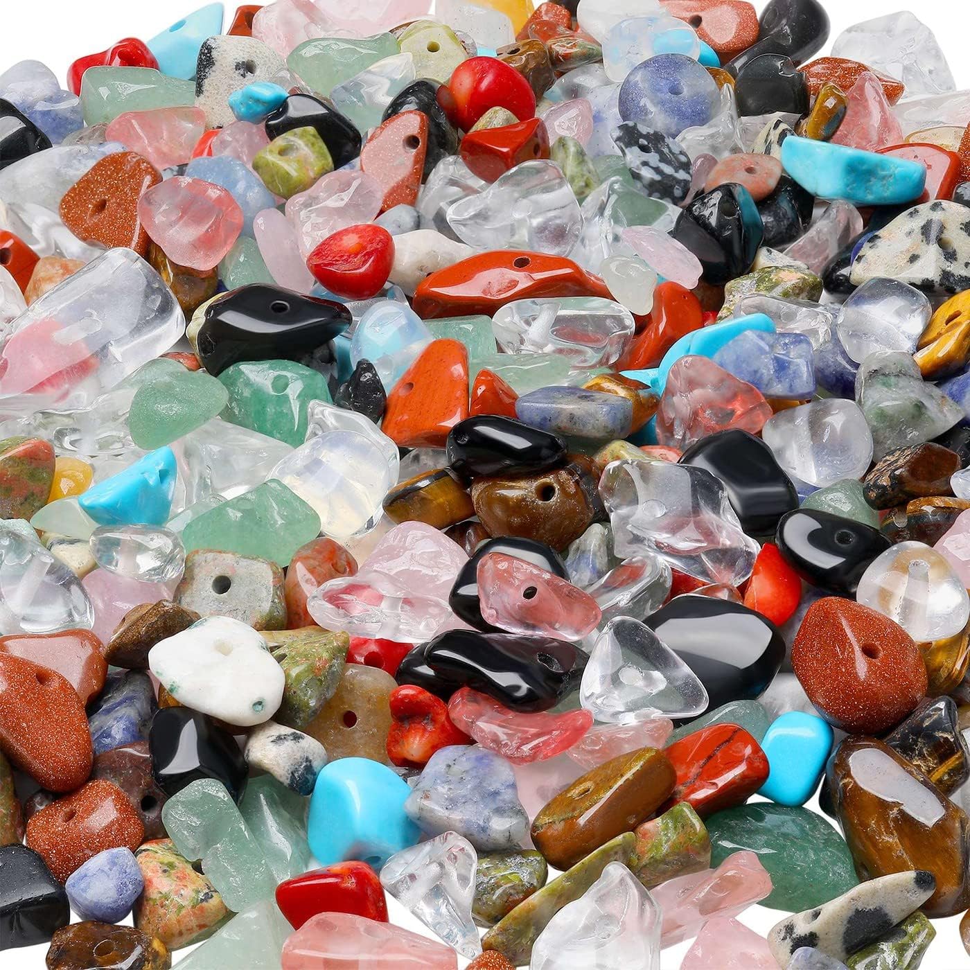 XIANNVXI 20 Colours 400 Pcs Assorted Crystal Beads for Jewelry Making 5-8mm Colourful Mixed Gemstone Stones Beads for Crafting