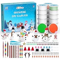 ARTPAR 20 Pack Modeling Clay DIY Snowman Kit,Air Dry Clay Snowman Crafts for Kids,Christmas Stocking Stuffers for Kids,Christ
