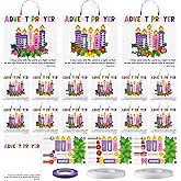 Cinrobiye 24 Set Christmas Advent Craft Kit DIY Advent Candle Wreath Hanging Art&Craft Christ Joy Peace Love Hope Candle Stickers Decorations Signs for Xmas Religious Nativity Sunday School Activities