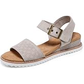 Skechers womens Desert Kiss - Serendipitous | Casual sandal, Skechers Memory Foam comfort footbed, Espadrille style low wedge, Crafted with 100% vegan materials