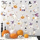Sabary 74 Pcs Halloween Wall Decals, Ghost Removable Stickers Party | Peel and Stick Decals for Bathroom Window Door, Waterproof Removable Decorations for Halloween Home Party Decor