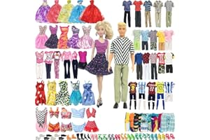 SOTOGO 56 Pieces Doll Clothes and Accessories for 11.5 Inch Girl Boy Doll Clothes Different Occasions Include 20 Sets Handmade Doll Dresses/Casual Clothes/Swimsuit/Sportswear and 18 Pairs Shoes