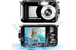 YIFECIAL Underwater Camera 10FT 1080P HD 16X Zoom Waterproof Camera 30MP Waterproof Digital Camera Video Underwater Camera for Snorkeling（Black）