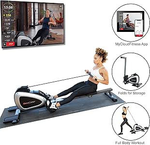 Fitness Reality 1000 Plus Máquina de remo magnética Bluetooth con ...