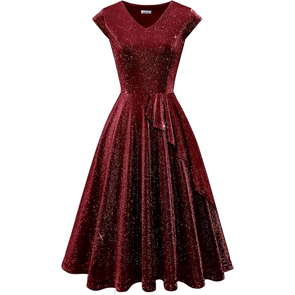 Amazon.com: Overstock Outlet 1940s Dresses for Women Vintage Dress Ruffle  Sleeve A Line Swing Velvet Dress Casual Work Dress Cocktail Party Tea Dress  : Clothing, Shoes & Jewelry