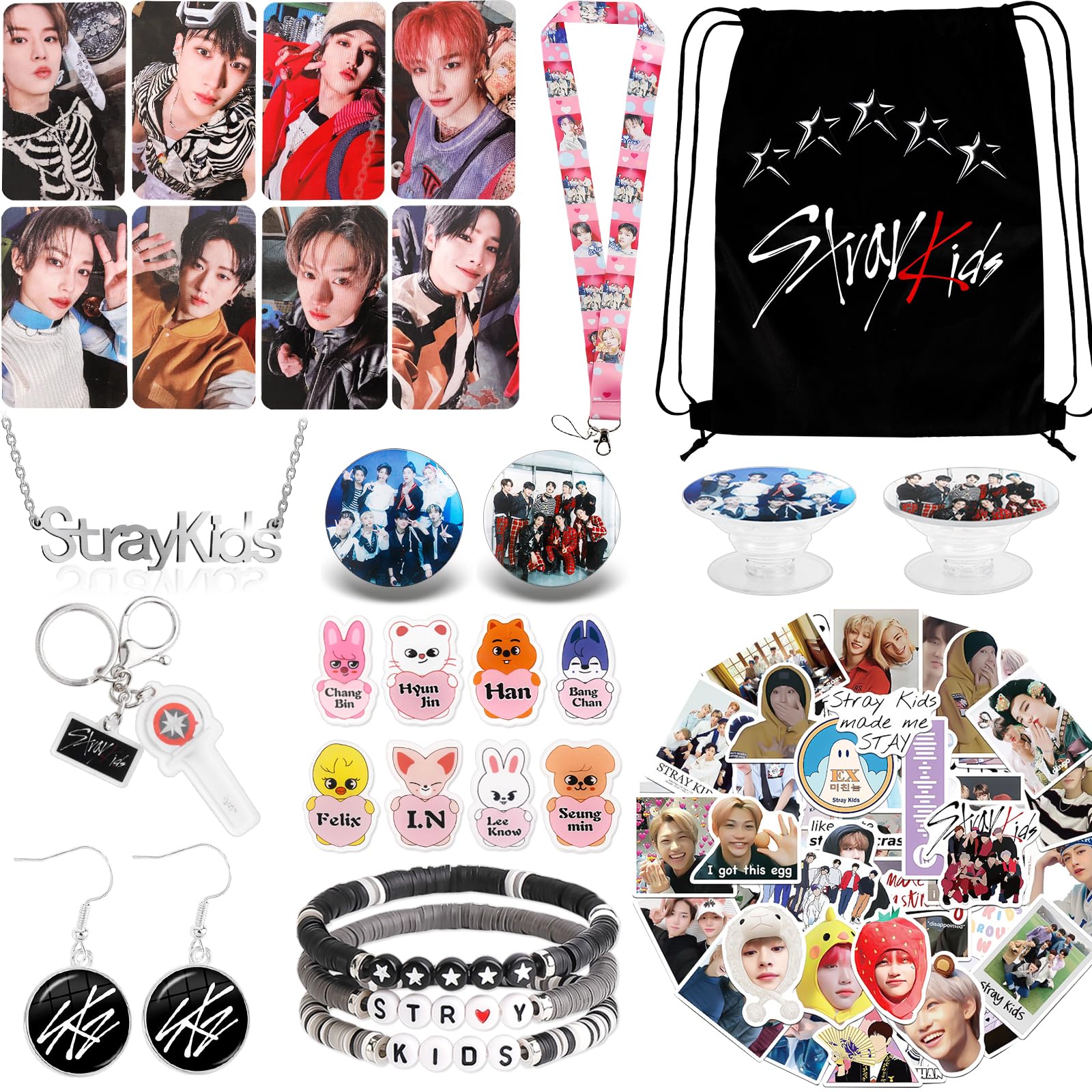 Japior Stray Kids Merch,Stray Gift Set with Drawstring medium