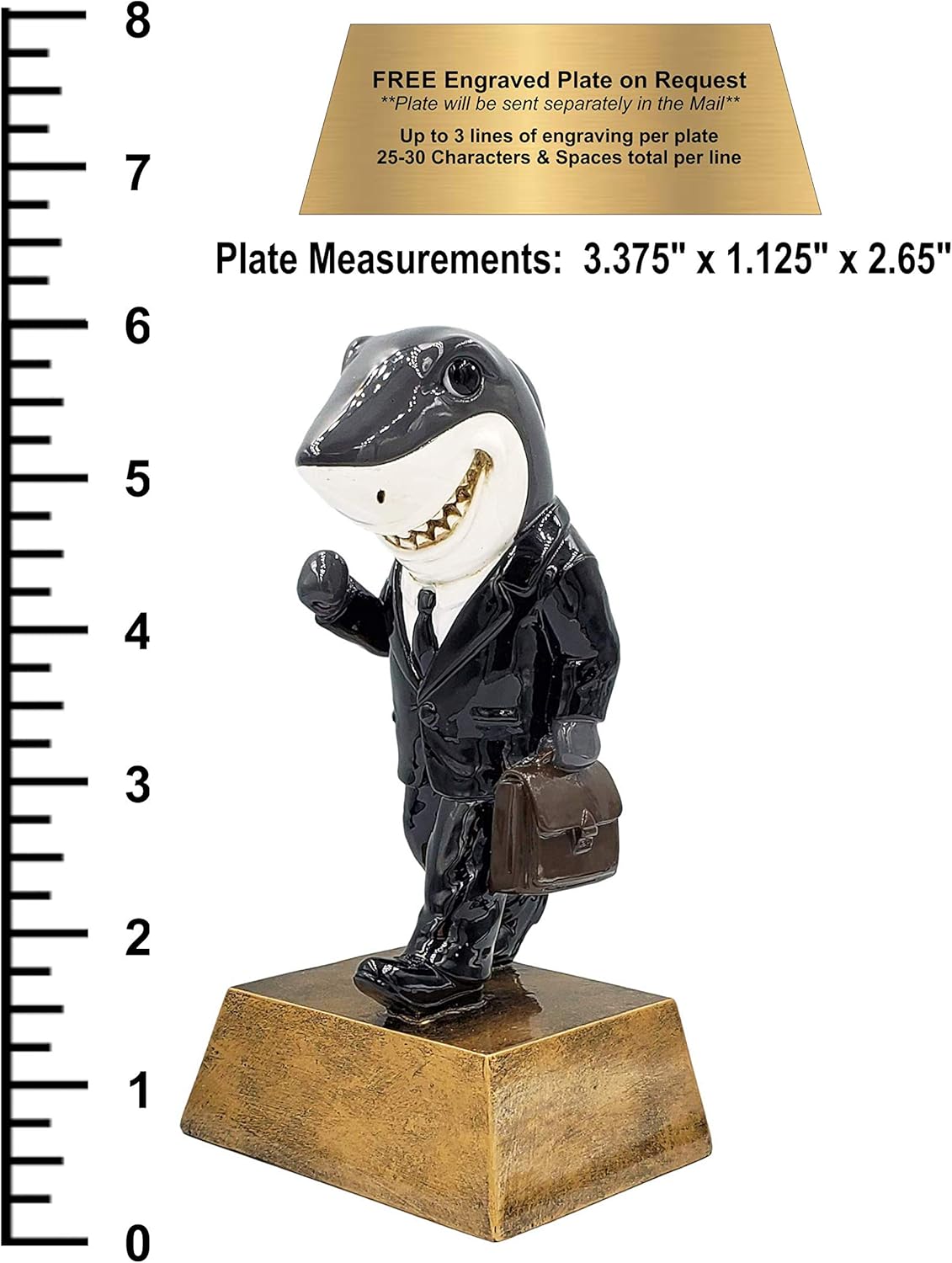 Sales Shark Trophy - Salesperson Success Award - 6 Inch Tall - Engraved Plate Upon Request : Sports & Outdoors