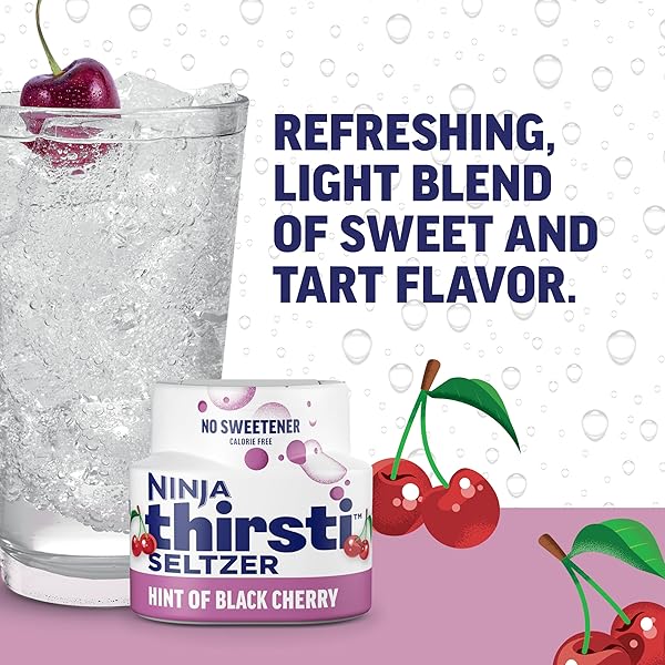 NINJA THIRSTI FLAVORED WATER DROPS, SELTZER VARIETY PACK, CRISP AND REFRESHING SPARKLING WATER, ZERO CALORIES, ZERO SUGAR, ZERO SWEETENERS, MAKES 20, 12OZ DRINKS, 3 PACK, WCFV1